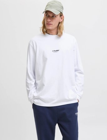 Jack & Jones Jjesoho Tee Ls Crew Neck Noos - White - XL