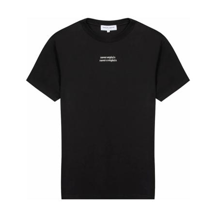 Maison Labiche, T-shirt never explain Zwart, Heren, Maat:S