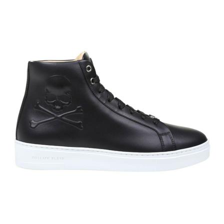 Philipp Plein, High Skull Sneakers Zwart, Heren, Maat:40 EU