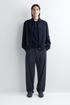 COS Men's Bomullschinos Med Raka Ben in Blå