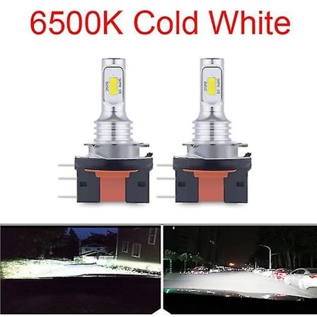2 stk. H11b H15 LED-pære 3570 20000lm Bilforlygte 80w Høj Effekt Csp Bilpære Tågelygte 12-24v 3000k 6000k H15 6500K