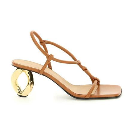 JW Anderson, chain heel sandals Bruin, Dames, Maat:36 EU,elastisch