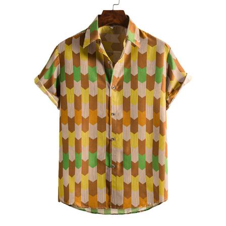 Herr T-shirt Blus Casual Lös Beach Holiday Summer Brown L