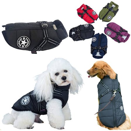 Vattentät vinterjacka med sele för hundjacka varm kostym