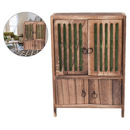 1:12 Dockhus Miniatyr Möbler Vintage Trä Skåp Hylla Skåp