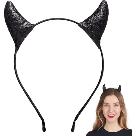 Spooktacular Creations Halloween Svarte Djevelhorn Hodebånd Djevelhorn Hodebånd Svarte Demonhorn Hodebånd Djevelkostyme Tilbehør
