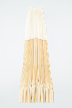 COS Women's Plissé Halterneck Maxi Dress in Yellow