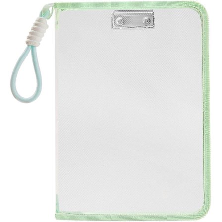 ING A4-stor dokumentväska med clips och dragkedja - transparent - vattentät - dammtät - 32,7*23*3 cm