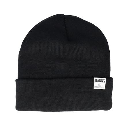 Djinns - Svart cuff Lue - Basic Beanie Recycled Yarn Black Cuff @ Hatstore