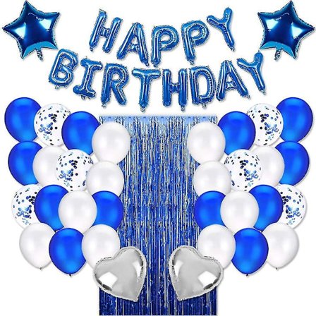 Födelsedagsfest Dekoration Grattis på Födelsedagen Ballong Banner, Konfetti Ballonger, Folie Tassel Gardin ( Set)