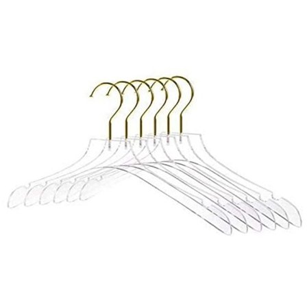 5 läpinäkyvää henkaria kultaisella koukulla, läpinäkyvä paitahenkari lovilla, sopii naisille ja lapsille