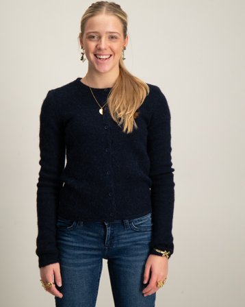 Gina Tricot Young Y cozy kn cardigan Bleu Pulls Fille - Kids Brand Store