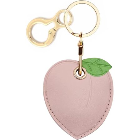 Læder nøgleringholder etui kompatibel med Apple AirTag, sød beskyttende Air Tag cover med nøglering, anti-scratch finder GPS tracker etui til