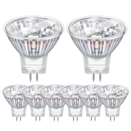 8-pakning GU4 MR11 Halogenpærer 12V 10W, MR11 Halogenpære 2800k Varmhvit Dimbar, GU4 Halogenpærer