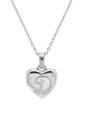 Locket Letter Necklace Silver J