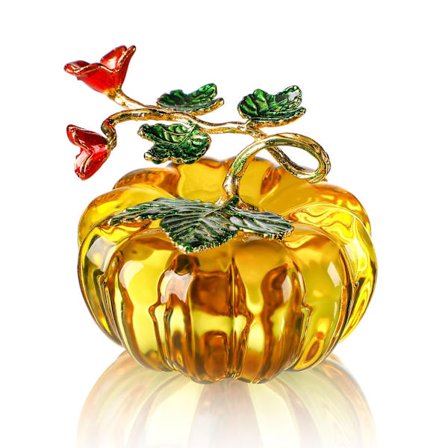 Håndblåst glassgresskarfigur - Høstborddekorasjon, Thanksgiving glass samleobjekt for peishylle midtstykke Dis