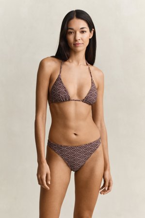 GANT Damen Monogram Hipster-Bikinihose mit Print (XS) Braun