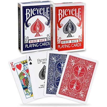 Bicycle Rider Back -pelikortit, Standard Index, pokerikortit, Premium-pelikortit, punainen ja sininen, 2 kpl