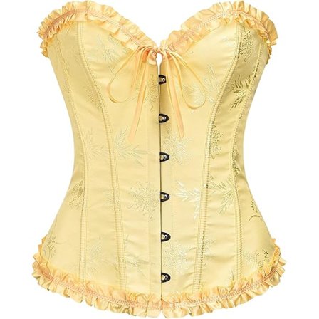 Korsettitopit naisille, Bustier-muotoiluvaatteet, Pitsi Vyötärö Push Up Body yellow