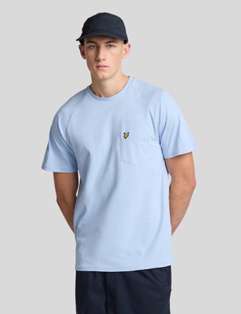 Lyle & Scott Linen Blend Raglan T-Shirt - Blue - S