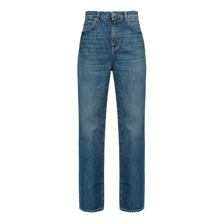 Pinko Straight Jeans IN Vintage Denim , Blauw , Dames , Maat: W26