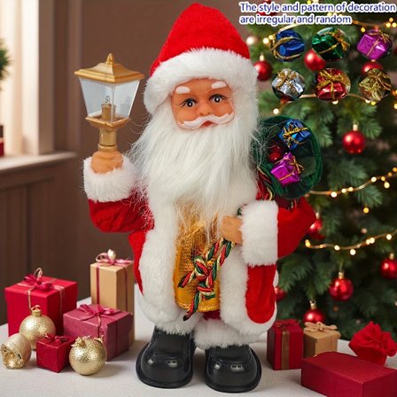 1 stk Dansende Julenisse Figur - Animerte Bevegelige Armer & Ben, Selvaktiverende eller -Kontrollert (Ikke Inkludert) Juledekorasjon i Plast (FMY)