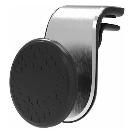 Magneettinen auton puhelinteline, universaali auton puhelinteline 360° pyörivällä magneetilla ja lukituspainikkeella (hopea)