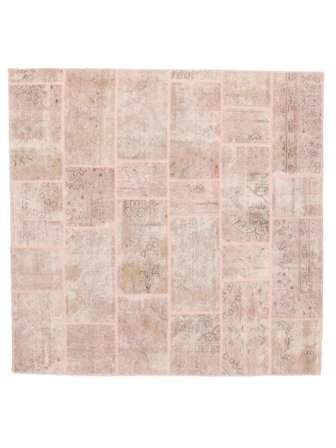 Tapis Patchwork 200X200 Carré Orange/Marron (Laine, Perse)