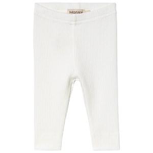 Kids - MarMar Copenhagen Gentle White Rib Leggings 6Y/116 - Bottoms - 6Y/116 - White