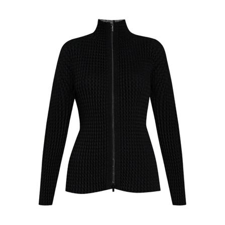 Issey Miyake, Ribbed sweatshirt Zwart, Dames, Maat:M,Katoen