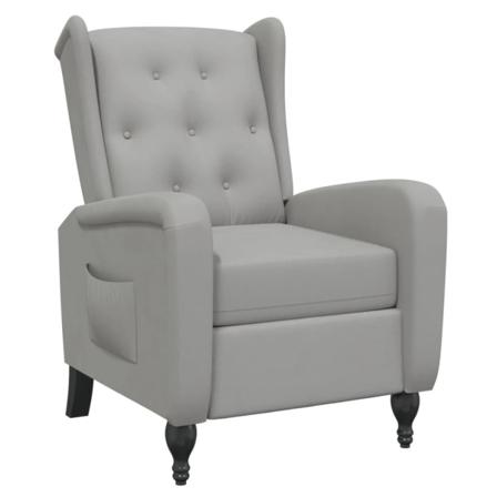 Vidaxl Reclinerfåtölj Ljusgrå Sammet Grå