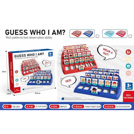 Gæt hvem? Brætspil med mennesker og kæledyr, det originale gættespil for børn fra 6 år og opefter, inklusive personkort og kæledyrskort