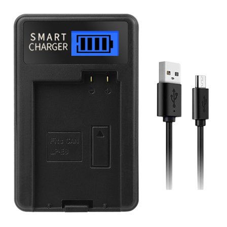 LCD USB LP-E8 batterilader erstatning for EOS 550D, EOS 600D, EOS 650D, EOS 700D, EOS Kiss X4 kamerabatteri