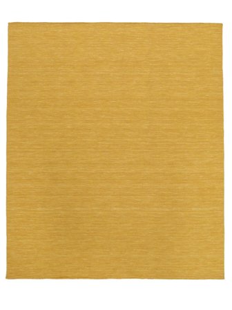 Handloom Flat 200X250 Jaune Uni Tapis De Laine