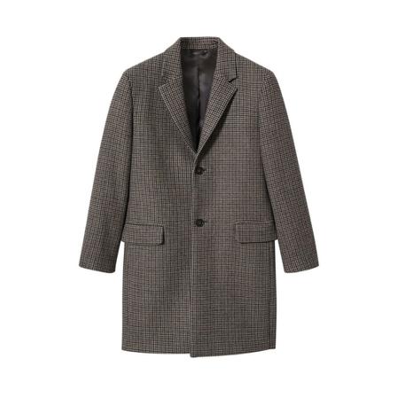 Mango Houndstooth wool-blend Frakke Brun, Herre Uldfrakker