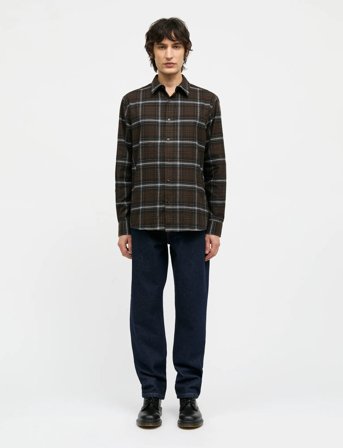 Mads Nørgaard Cotton Flannel Check Sune Shirt - Brown - S