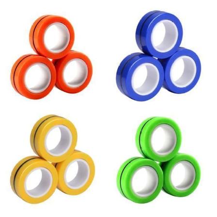 Magnetiske ringe - Fidget Toys (3-pak) yellow