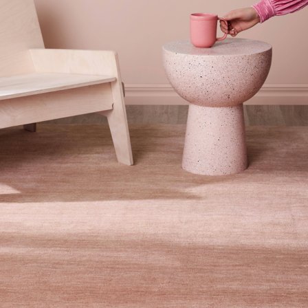 Wool Rug - Handloom Fringes, Light Pink 160 x 230 cm