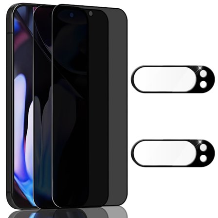 2-Pack Google Pixel 9 Pro Privacy Näytönsuoja & 2-Pack linssinsuoja - Karkaistu Lasi 9H - Super laatu 3D