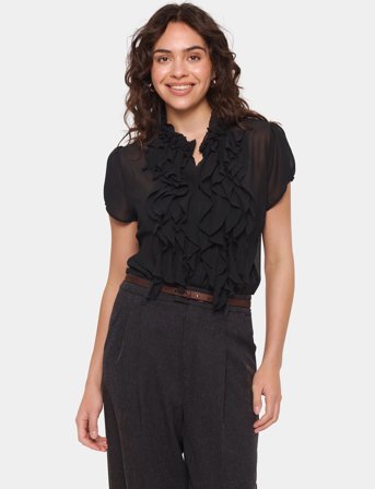 Saint Tropez Liljasz Ss Shirt - Black - L