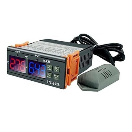 Dobbelt Display Temperatur- og Fugtighedsregulator STC-3028 10A AC110-220V, Intelligent Digital Termostat til Rugemaskiner