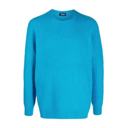 Drumohr, Round-neck Knitwear Blauw, Heren, Maat:L