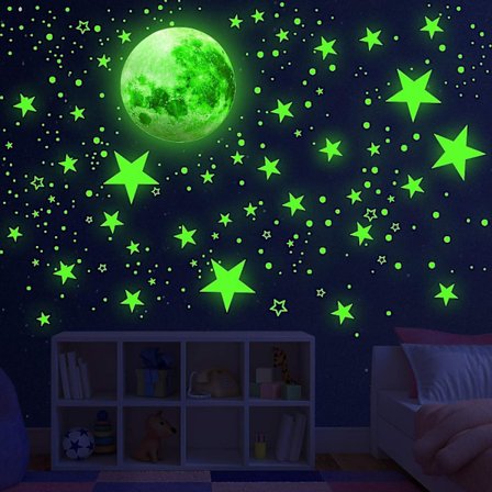 Glow in the Dark Stars Glowing Stars and Moon Wall Stickers 1088pcs Star Blanket Glow in the Dark Wall Decor for Kids