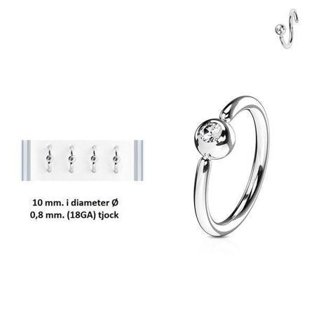 Piercingring I Titanium-ip 316l Kirurgiskt Stål Med 3 Mm. Cz