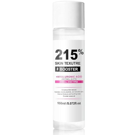 Skin Texture Booster 215% Essence Dyb Hydrering, Glas Hud, Triple Hyaluronsyre, Kollagen & Retinol, Let & Ikke-Klistrende, Synligt Opstrammende