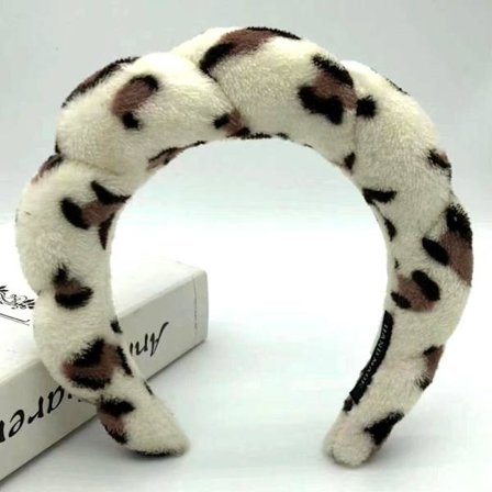 Svampe pandebånd til makeup BEIGE LEOPARD BEIGE LEOPARD