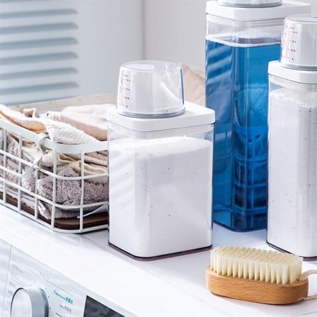 Vaskemiddeldispenser med måleskala og lufttæt design - 1100 ml