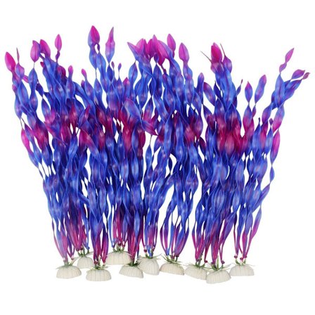 10 stk kunstige alger akvatiske planter for akvarium plast lilla KLB
