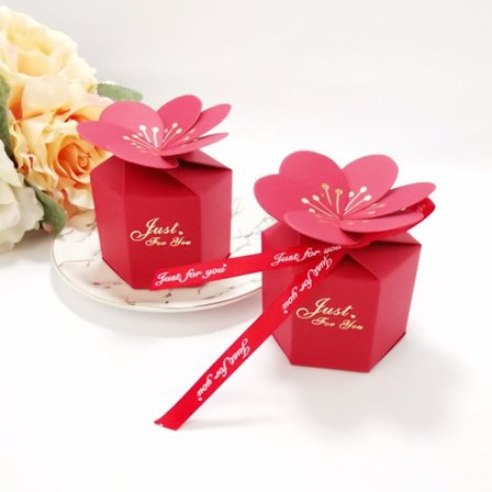 10 kpl Wedding Favor Box Suklaa karkkirasiat PUNAINEN