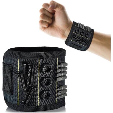 ING Sterkt magnetisk armbånd med 15 magneter for verktøy, hendig armbånd for skrutrekkere, skiftenøkler og bits for DIY og mekanikere